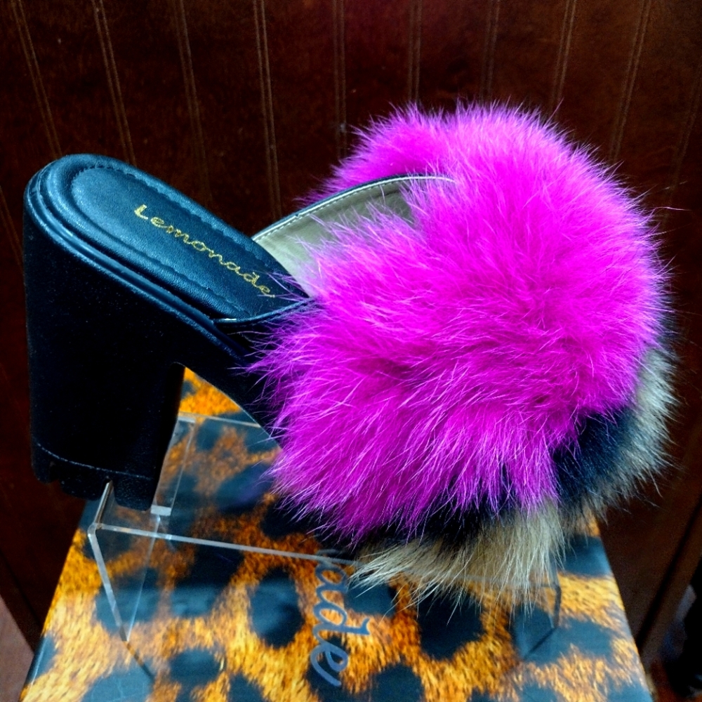 Lemonade Sassy Black Chucky Heel Shoes